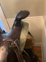 TEXAS RANGER HIGH BACK SADDLE OUTLINED STARS BOHLIN BUCKLE STRAP. - 6 of 10