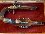 SUPER RARE AMERICAN DOUBLE BARREL FLINT LOCK PISTOLS. REVOLUTIONARY WAR OFFICERS PISTOLS. - 6 of 7