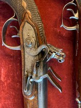 SUPER RARE AMERICAN DOUBLE BARREL FLINT LOCK PISTOLS. REVOLUTIONARY WAR OFFICERS PISTOLS. - 5 of 7