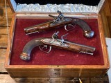 SUPER RARE AMERICAN DOUBLE BARREL FLINT LOCK PISTOLS. REVOLUTIONARY WAR OFFICERS PISTOLS. - 1 of 7