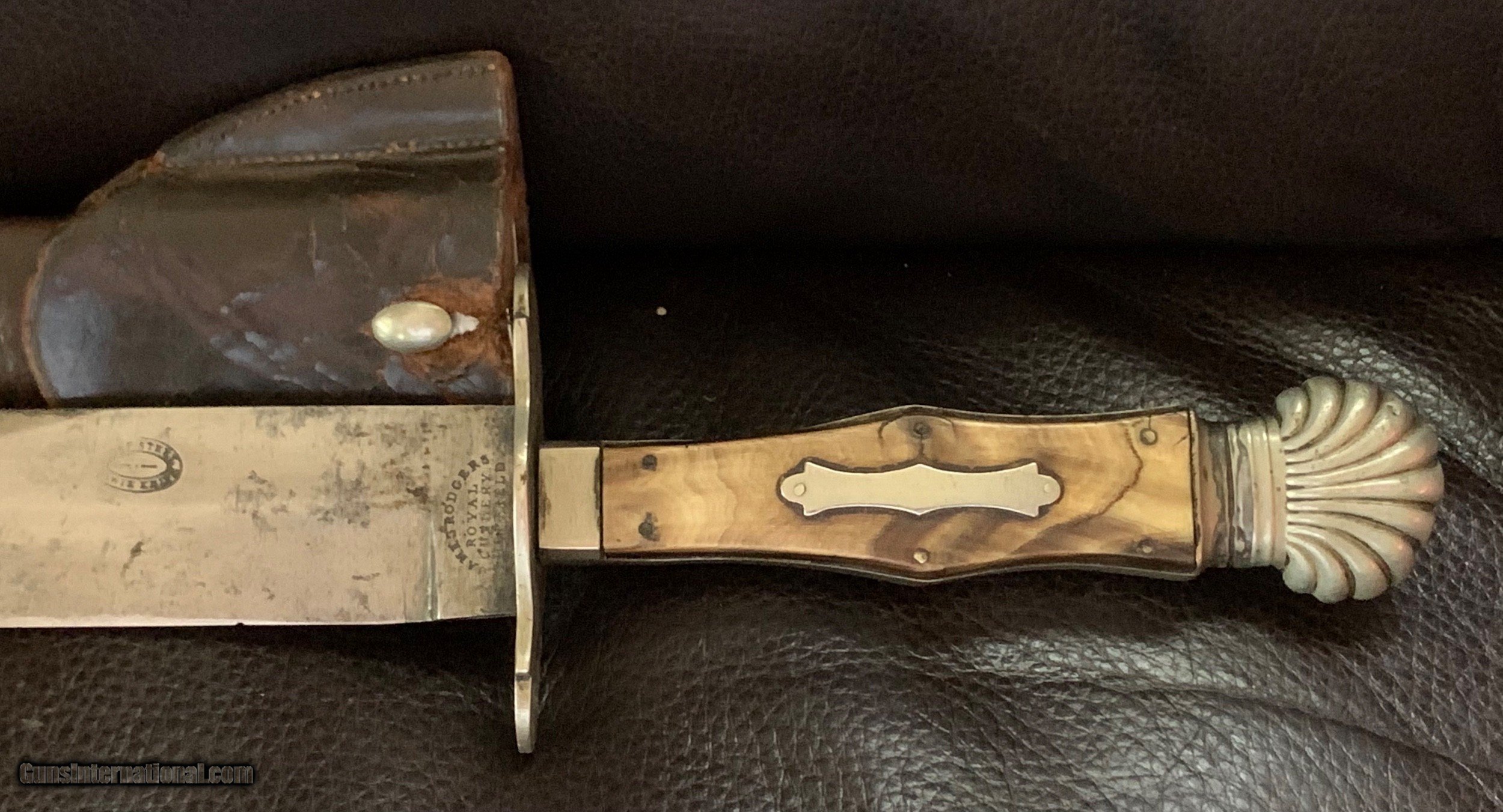 1800’s James Rodgers Royal Cutlery Claim Shell Bowie knife.