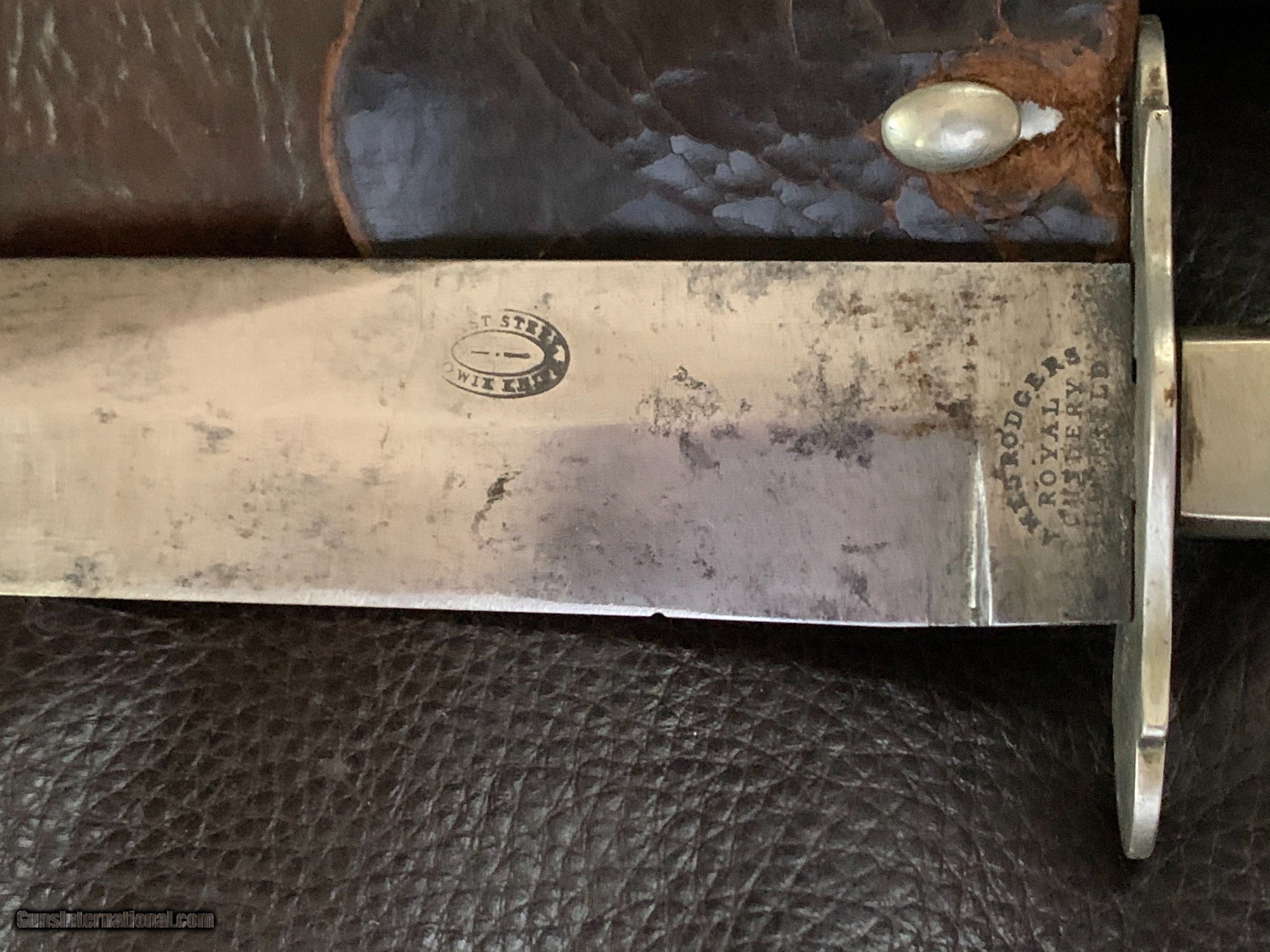 1800’s James Rodgers Royal Cutlery Claim Shell Bowie knife.