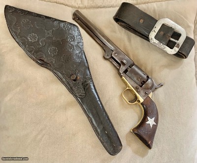 1st TEXAS INFANTRY D. K. RICE 1851 navy Colt. Civil War. Confederate. Inscribed