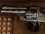 Factory Cased Panel scene engraved Smith & Wesson .38 cal. Revolver. Circa 1880. - 8 of 14