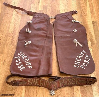 TORRANCE COUNTY NEW MEXICO SHERIFF’S POSSE STERLING SILVER BADGE-CHAPS-MARTINGALE.