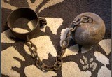 OLD CIVIL WAR SLAVE BALL & CHAIN. - 1 of 1