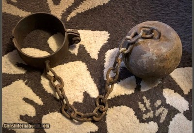 OLD CIVIL WAR SLAVE BALL & CHAIN.