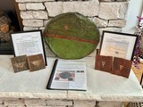 Recovered from Wounded Knee Massacre Indian Battle Shield & Buffalo Hide Wristlets. COA.