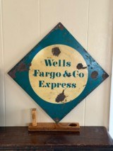 Large old Wells Fargo & Co Express painted Sign. - 1 of 2