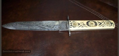 Old FACTORY ENGRAVED WINCHESTER BOWIE KNIFE.