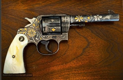 L.A. POLICE DEPARTMENT PRESENTATION GOLD & SILVER COLT REVOLVER.