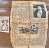 Most Famous Lawman
Wild Bill Hickok
cdv Photo & Newspaper telling of discovery of Photo.