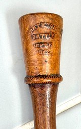 Confederate presentation Sept 1862 Antietam Battle engraved Generals name cane.
