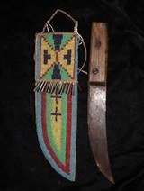 EXCELLENT 1800’S SIOUX INDIAN KNIFE & SHEATH. - 3 of 3