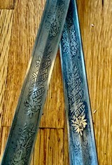 Pair 1800’s German Swords. Presentation pair. - 4 of 13