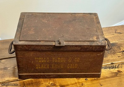 1800’s ”WELLS FARGO & CO/ BLACK HAWK COLO GOLD STRONG BOX”.