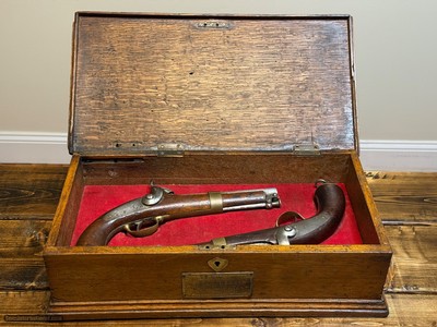 Presentation Antique Naval Percussion Pistols w/ Box