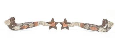 OKLAHOMA’S FAMOUS COWBOY WILL ROGERS PERSONAL GAL-LEG SPURS.