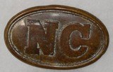 North Carolina Civil War Confederate Buckle. - 1 of 2