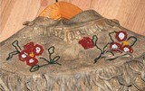 1800's BLACKFOOT INDIAN BEADED ELK HIDE OUTFIT. - Image 4 of 6