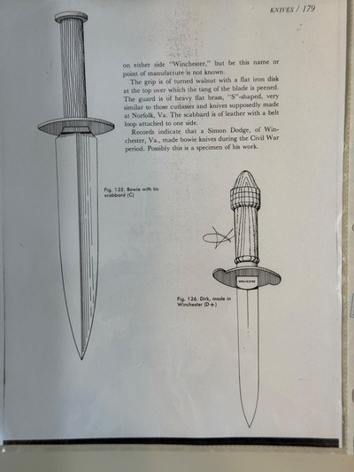 Winchester Va Civil War Bowie knife. - Image 6 of 6