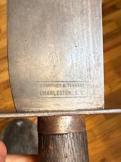 Scarce Confederate Courtney & Tennant S. C. Large D-Guard Bowie knife. - Image 3 of 5