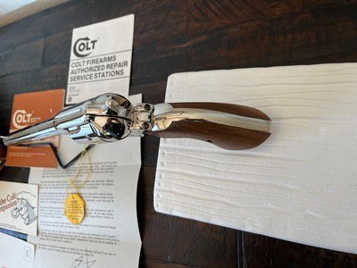 1980 Colt SAA, .44 Special, Nickel, Walnut, Original Box and Papers - LNIB - Image 6 of 20