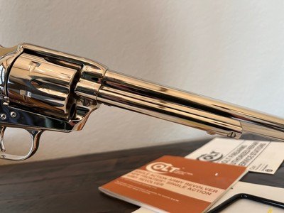 1980 Colt SAA, .44 Special, Nickel, Walnut, Original Box and Papers - LNIB - Image 13 of 20