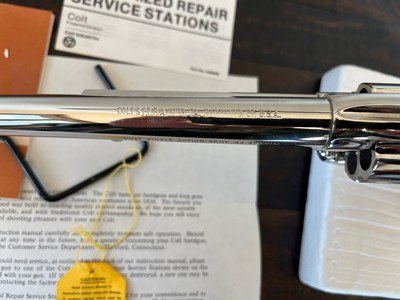 1980 Colt SAA, .44 Special, Nickel, Walnut, Original Box and Papers - LNIB - Image 4 of 20