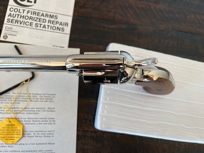 1980 Colt SAA, .44 Special, Nickel, Walnut, Original Box and Papers - LNIB - Image 5 of 20