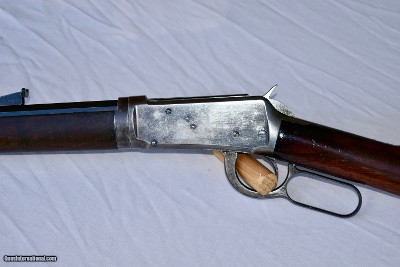 1894 Winchester rifle take down, half round 26 inch threaded for maxim silencer with cap . 32 win special. - Image 11 of 14