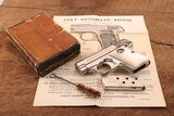 Colt Model 1908 Vest Pocket .25 - Factory Nickel & Pearl Grips - Letters to Superior Wisconsin 1920 - With box - 11 of 15