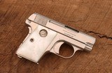 Colt Model 1908 Vest Pocket .25 - Factory Nickel & Pearl Grips - Letters to Superior Wisconsin 1920 - With box - 3 of 15