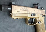 FNX TACTICAL .45 ACP FDE incl Trijicon RMR RM06 Case and 4 Hi cap mags - 5 of 7