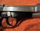 RARE -TWO TONE - BERETTA 84BB, (STAINLESS & BLUE) , ITALIAN IMPORT PROOFED,.380 cal. (9mm short),3 MAGS, WALNUT & FACTORY GRIPS.with BOX - 10 of 14