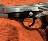 RARE -TWO TONE - BERETTA 84BB, (STAINLESS & BLUE) , ITALIAN IMPORT PROOFED,.380 cal. (9mm short),3 MAGS, WALNUT & FACTORY GRIPS.with BOX - 9 of 14