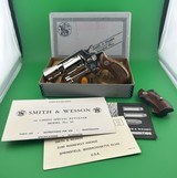 COLLECTOR QUALITY- 1973 SMITH & WESSON, MODEL 36 NO DASH, NICKEL, CHIEFS SPECIAL. W/ FACTORY BOX, PAPERS W/ ADDITIONAL S&W ROSEWOOD PRESENTATION GRIPS - Image 1 of 18