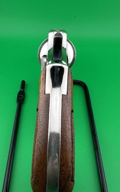 COLLECTOR QUALITY- SMITH & WESSON MODEL 10-5, NICKEL, 2 INCH SNUB, W/ FACTORY BOX, SERIALIZED WALNUT GRIP & PAPERWORK - Image 9 of 14
