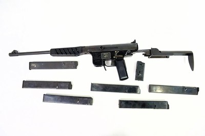 Demro XF7 WASP Open Bolt semi-auto 9mm/45ACP with Sten mags - Image 1 of 12