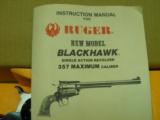 RUGER BLACKHAWK 357 REM. MAXIMUM NEW AND UNFIRED IN FACTORY BOX,
PRODUCTION
NUMBERS ON THIS MODEL WERE LOW! - 7 of 7