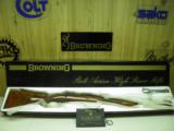 BROWNING BELGIUM SAFARI RIFLE CAL 270 VINTAGE YEAR 1963, WITH KNOCK-OUT FIGURE WOOD, NEW IN FACTORY BOX! - 1 of 12