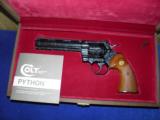 COLT PYTHON
"6" WITH EXUISITE FACTORY FULL COVERAGE "D" ENGRAVING FACTORY CASED! - 1 of 9