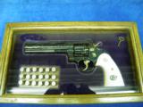 COLT PYTHON 6" BEAUTIFULY ENGRAVED AND GOLD ACCENTS 100% UNFIRED AND CASED - 10 of 10