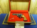 COLT PYTHON 4" BLUE FINISH COLT CUSTOM SHOP CLASS "D" FULL COVERAGE ENGRAVING, 100% NEW IN FACTORY PRESENTATION CASE! - 1 of 10