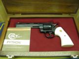 COLT PYTHON 357 MAGNUM 6" BLUED FINISH, CUSTOM SHOP TUNED, IN WALNUT CASE. - 3 of 8