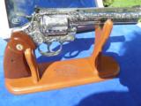 COLT "ULTIMATE" FACTORY CLASS "D" ENGRAVED BRIGHT NICKEL PYTHON 6" CASED, FACTORY LETTER - 4 of 11