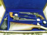 COLT US CAVALRY COMMEMORATIVE SET, TWO COLT MODEL 1860 REVOLVERS, SHOULDER STOCK 100% NEW IN FACTORY WALNUT CASE! - 2 of 11