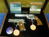 COLT DOUBLE DIAMOND SET
"PYTHON 357 AND OFFICERS 45"
100% CASED! - 2 of 16