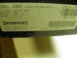 BROWNING 1886 RIFLE CAL: 45/70 26" OCTAGON BARREL, NEW AND UNFIRED
IN FACTORY BOX,WITH SELECT GRADE FIGURE WOOD. - 14 of 14