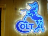 COLT DEALERS "RARE"
LIGHT UP SIGN, WITH RAMPART HORSE AND COLT LOGO, NIB - 1 of 2